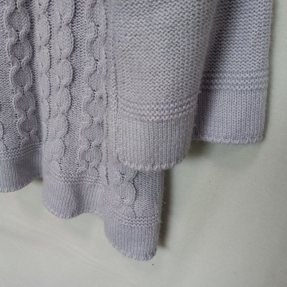 United States Sweaters Pale Periwinkle Cable Knit Tunic Cowl Neck XL (T-348) - Picture 10 of 11